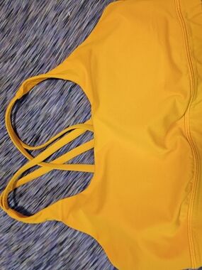 Yellow Strappy Sports Bra